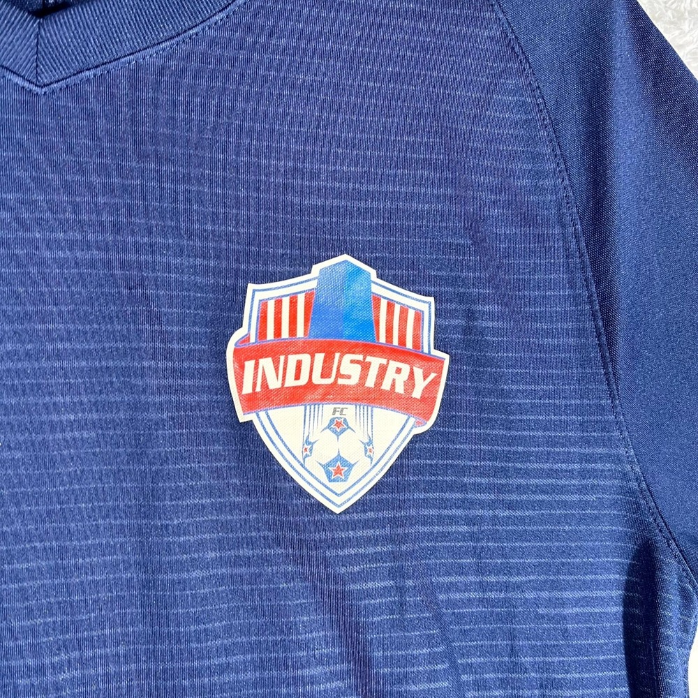 Nike Dri Fit Strike 2 Soccer Jersey Mens Medium Blue Raglan Sleeve Mesh‎ #93 - Picture 4 of 10